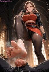 1boy 1boy1girl 1girls absurd_res ai_generated barefoot big_breasts blaze_fielding blush blush_lines breasts brown_eyes brown_hair curvy curvy_figure female foot_fetish foot_focus foot_worship from_below high_resolution highres lewdcreationsai light-skinned_female light_skin male painted_toenails pantyhose penis pov red_toenails red_tubetop sexually_suggestive soles stable_diffusion steam steaming_body steamy_breath stockings stomp stomping sweat sweatdrop sweating sweaty sweaty_foot tagme thick thick_legs thick_thighs thighs toenail_polish toes tubetop wrinkled_soles wrinkles