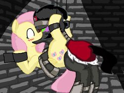 2013 animated blush brown_eyes clothes duo equine female feral fluttershy_(mlp) friendship_is_magic grey_fur hair horse king_sombra_(mlp) kissing male missionary_position my_little_pony penetration pink_hair pony sex smackedapple straight yellow_fur