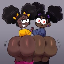 2girls afro_hair alternate_version_available anus anus_peek asking_for_it asking_for_sex ass ass_bigger_than_breasts ass_bigger_than_head ass_clapping ass_out ass_to_ass asshole asshole_opened_wide big_ass black_hair black_history_month bleached bubble_butt clapping_ass clapping_cheeks comedy_central crossover curly_hair dark_skin dark_skinned_female doxxie_(bbpanzu) fat_ass friday_night_funkin glasses holding_hands huge_ass imminent_sex looking_at_viewer narwhalpajamaz naughty_face nichole_daniels queen_of_hearts round_ass shirt_only south_park thick_thighs thighhighs thighs twintails waiting_for_sex