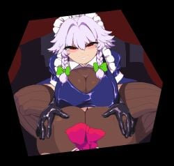 1futa 1girls animated big_breasts black_gloves blush breasts breasts_bigger_than_head breasts_squeezed_together breasts_together cleavage clothed clothed_female_clothed_futa clothed_sex clothing cock cowgirl_position dick dickgirl erect_nipples femdom futa_on_female futa_pov futanari futasub gloves green_ribbons hair_ornament half-closed_eyes huge_breasts intersex izayoi_sakuya large_breasts light-skinned_female light-skinned_futa light-skinned_futanari light_skin looking_at_viewer medium_hair nipple_bulge nipple_play nipple_stimulation nipples penetration penis pov red_eyes remilia_scarlet ribbon riding sakuya_izayoi sex smile takorin tease thick_thighs thighhighs touhou underboob vaginal vaginal_penetration vaginal_sex white_hair