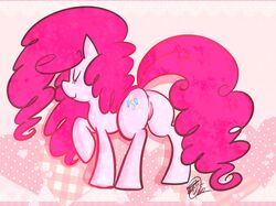 2012 anus closed_eyes cutie_mark equine female feral friendship_is_magic fur hair horse my_little_pony pink_fur pink_hair pinkie_pie_(mlp) pony pussy rougefetus solo