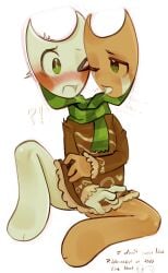 confused confused_expression conjoined conjoined_twins dandy's_world drool drool_string dubcon dubious_consent duo incest infantilette kissing razzle_and_dazzle_(dandy's_world) self_upload spit_string spit_trail