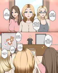 3girls big_breasts blonde_hair blue_eyes english english_text female multiple_girls original original_characters text toui