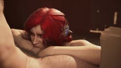 3d animated ass ass_shake blowjob fatcat17 fellatio female freckles light-skinned_female light-skinned_male male no_sound penetration penis pubic_hair red_hair sex sucking_penis tagme the_witcher_(series) the_witcher_3:_wild_hunt triss_merigold video