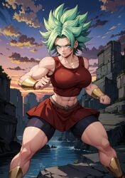 1girls ai_generated dragon_ball dragon_ball_super female female_only kale looking_at_viewer makimass_ai solo