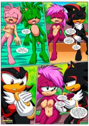 5_fingers 5_toes after_sex amy_rose anthro barefoot bbmbbf blush breasts comic feet female humanoid_feet male male/female manic_the_hedgehog mobian_(species) mobian_mating_season_(comic) mobius_unleashed multiple_boys navel nipples nude palcomix penis pussy sega shadow_the_hedgehog soles sonia_the_hedgehog sonic_(series) sonic_the_hedgehog_(series) toes