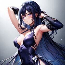 1girls ai_generated armpits cleavage long_hair medium_breasts purple_eyes tinasha unnamed_memory witch zat3rj3en