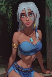 1girls ai_generated angel_light angel_light_(artist) atlantis:_the_lost_empire blue_eyes disney kida white_hair