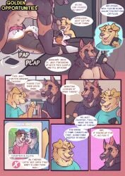 absurd_res anal anal_sex animal_genitalia animal_penis anthro ass baileyx bent_over big_dom_small_sub bird_dog bodily_fluids border_collie canid canine canine_genitalia canine_penis canis closed_eyes collie comic cuckold cum cum_in_ass cum_inside cum_on_butt dating_app dialogue doggy_style domestic_dog dominant dripping eating floppy_ears from_behind_position genital_fluids genitals german_shepherd golden_retriever group hand_on_head herding_dog hi_res hunting_dog jack_russell_terrier knot knotted_penis male male/male mammal onomatopoeia open_mouth orgasm_face pastoral_dog penetration penis phone_call plap plap_(sound) precum precum_drip retriever romantic romantic_couple saliva saliva_drip sex sheepdog size_difference sound_effects sweat terrier text tongue tongue_out
