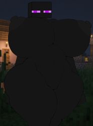 big_breasts black_body enderman enderwoman hourglass_figure huge_breasts iktomi looking_at_viewer minecraft naked not_furry pussy tagme videogamedunky wide_hips