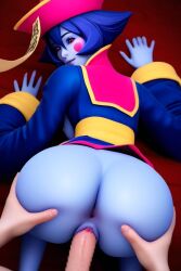 1girls ai_generated blue_skin breasts darkstalkers hsien_ko jiangshi lei-lei lei_lei nipples