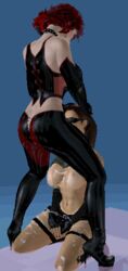 1futa 1girls 3d 3d_sexvilla animated animated_gif bloodrayne crossover dhampir fellatio female futa_on_female futanari futanari_vampire head_grab high_heel_boots human intersex irrumatio kneeling lara_croft lara_croft_(l.a.u.) oral rape rayne tem(a) tomb_raider tomb_raider_(l.a.u.) vampire