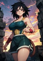 ai_generated dragon_ball female gine looking_at_viewer makimass_ai milf mother