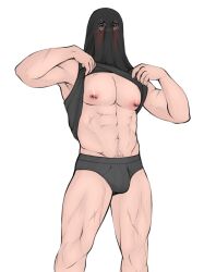 alpha_male blush_lines call_of_duty call_of_duty_modern_warfare_2_(2022) könig konig lifting_shirt male_focus male_only marndraws mask mask_(marking) muscles muscular_male nipple_piercing no_visible_genitalia pierced_nipples pinup scarred_body shirt_lift sniper_veil solo_male toned_male