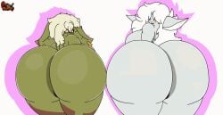 2girls animated ass_expansion big_ass bubble_butt female huge_ass multiple_girls swasbi_(artist) tagme thick_thighs wide_hips