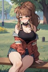 ai_generated brown dog_ears dog_girl hair huge_breasts latam_virtual_youtuber lilybell_vt long_hair oneeshi ponytail ricochetk virtual_youtuber vtuber vtuberfanart wide_hips