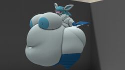 anthro_only bbw big_breasts breasts eeveelution female female_only furry glaceon huge_breasts kingofthekabuto nipples pokémon_(species) pokemon queenofthekabuto tagme thick_thighs wide_hips