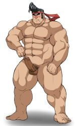 balls bara blush boner censored_penis erection hitenmaru male male_only muscles muscular noboru_gongenzaka nude penis solo solo_male yu-gi-oh! yu-gi-oh!_arc-v