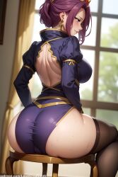 1girls absurd_res ai_generated ass ass_focus back back_muscles back_view backboob big_breasts blush blush_lines blushing_at_viewer breasts cameltoe crown curvy curvy_figure dress female heavy_breathing high_resolution highres indoors large_breasts lewdcreationsai looking_at_viewer mature mature_female mature_woman milf mirelia_q_melromarc princess purple_dress purple_eyes purple_hair queen sitting smirk smirking solo solo_female solo_focus stockings tate_no_yuusha_no_nariagari the_rising_of_the_shield_hero thick thick_ass thick_legs thick_thighs thighhighs thighs throne throne_room tight_clothes tight_clothing tight_fit