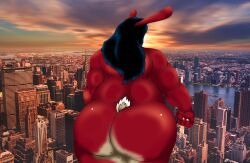 50percentgrey amazon backside bbw black_hair brunhilde city fists_clenched furaffinity furaffinity_username giantess huge_ass macro photoshop rabbit_ears rabbit_humanoid rabbit_tail red_eyes sb127 ssbbw