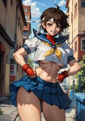 ai_generated female looking_at_viewer makimass_ai sakura_kasugano street_fighter video_games