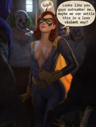 1female 1girls 3d 3d_(artwork) 4k 5boys ai_assisted areola areolae barbara_gordon batgirl batgirl_(gotham_knights) batman_(series) blender blender_(software) blender_cycles breasts breasts_out dc dc_comics dcau drdabblur english_text face_mask facemask female female_focus ginger ginger_hair gotham_knights green_eyes group hand_on_hip highres hips hips_wider_than_shoulders imminent_gangbang imminent_sex large_breasts lips long_hair male male/female multiple_boys multiple_males nipples no_bra red_hair red_head series skin_tight skinsuit skintight suit text text_bubble thighs very_long_hair