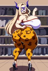 ai_generated big_ass big_breasts fat_ass goldencum34 huge_ass huge_breasts leopard_print_panties looking_at_viewer mount_lady my_hero_academia smile yuu_takeyama