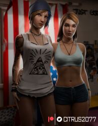 2girls 3d abs chloe_price citrus2077 clothed female female_focus female_only full_color fully_clothed life_is_strange no_penetration rachel_amber