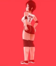 1girls 3d 3d_model ass ass_focus ass_grab back_view blender female female_only gym gym_clothes gym_uniform hands_on_ass hands_on_hips human looking_at_viewer looking_back_at_viewer luck_moonlight ruby_rose ruby_rose_(skuddbutt) rwby simple_background solo