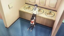 10s 1boy 1girls 2010s 2014 animated arm_support bathroom_floor bathroom_sex big_breast black_hair black_stockings blowjob blush buruma clothed_blowjob clothed_sex fellatio female female_kneeling_before_male female_pleasuring_male gym_uniform huge_breast inori_amano kneeling_blowjob knees_on_floor large_breast leaning_back long_hair looking_pleasured mirror mou_hasama_zu_ni_ha_ira_renai mou_hasamazu_ni_wa_irarenai pashmina public red_buruma restroom_sex school school_bathroom schoolgirl screencap sink stockings straight straight_sex teenage_boy teenage_girl teenage_sex teenager teenager_on_teenager tile_floor