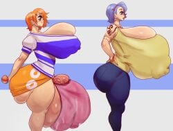 1futa 1girls ass_bigger_than_head balls balls_bigger_than_head breasts breasts_bigger_than_ass breasts_bigger_than_head bursting_breasts bursting_butt clothed clothing duo enormous_ass enormous_breasts female flaccid flamingsanity fully_clothed futanari huge_cock human hyper hyper_ass hyper_balls hyper_breasts hyper_penis imminent_sex light-skinned_futanari light_skin mostly_clothed nami nojiko one_piece penis penis_longer_than_knee pre-timeskip short_hair side_view waiting_in_line