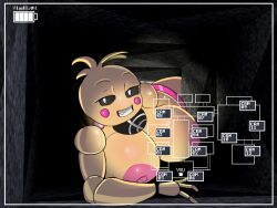 animatronic animatronic_female big_breasts breasts breasts_bigger_than_head breasts_out chicken five_nights_at_freddy's five_nights_at_freddy's_2 jarldrawz robot toy_chica_(fnaf) vent