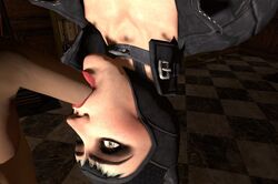 1boy 1girls 3d batman:_arkham_city batman_(series) catwoman catwoman_(arkham) catwoman_(arkham_city) cheesebar dc dc_comics fellatio female male oral penis selina_kyle source_filmmaker sucking upside_down