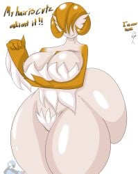 absurd_res alpha_pokemon anthro ass big_breasts big_butt bloodtail blue_areola breasts english_text female gardevoir generation_3_pokemon hi_res huge_breasts huge_butt humanoid hyper hyper_butt hyper_legs nintendo not_furry pokemon pokemon_(species) solo text