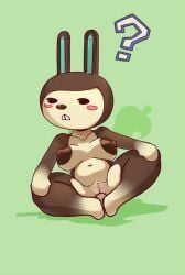 animal_crossing anthro big_breasts carmen_(animal_crossing) crossed_legs female female_only leokingdom nude rabbit sitting solo solo_female tagme