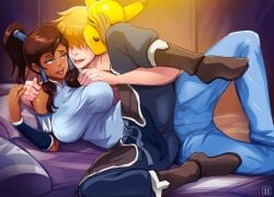 1boy 1girls artist_request avatar_legends blonde_keaton_guy dark-skinned_female dark_skin fat_ass female interracial keaton_mask korra large_breasts male sex straight the_avatar the_legend_of_korra water_tribe wet_pussy