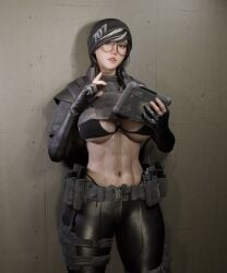 3d abs asian asian_female big_breasts black_leggings dokkaebi_(rainbow_six) emotionless emotionless_female female female_only glasses indifference indifferent large_breasts latex latex_bodysuit latex_clothing latex_suit leather_pants leggings muscular_female oblivious rainbow_six_siege soboro solo solo_female tagme thong tight_pants tomboy twintails unamused unbothered unenthusiastic