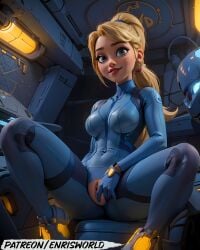 1girls ai_generated blonde_hair blue_eyes bodysuit enris_world female female_focus female_only metroid nsfw nude patreon patreon_username pussy samus_aran sitting smile solo solo_female solo_focus spread_legs stable_diffusion waiting_for_sex