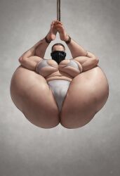 ai_generated big_ass big_butt bimbo bondage dystopian hyper_ass thick thick_ass tied_up