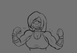 arm_bracelets cyclops cyclops_girl flexing flexing_both_biceps flexing_muscles leewzeelove muscle_growth muscles muscular muscular_female nia_(dxpetergz) one_eye one_eyebrow one_eyed