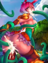 1girls alternate_costume anal anal_sex athena_(smite) bunny_ears bunny_girl cum cum_in_ass cum_in_mouth cum_in_pussy cum_inside goddess hi-rez_studios kimirasu light-skinned_female light_skin oral oral_sex pink_hair sex short_hair smite swallowing swallowing_cum tentacle tentacle_sex triple_penetration vaginal_penetration vaginal_sex wise_hare_athena