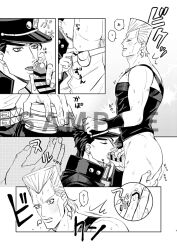 2boys gay jean_pierre_polnareff jojo's_bizarre_adventure jotaro_kujo male male/male male_only oral stardust_crusaders yaoi