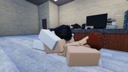 1boy 1girls 3d anabel_(void_and_diona) artist_request ass black_hair blowjob breasts brown_hair karl_(void_and_diona) penis roblox robloxian source_request tagme thetestrblxg