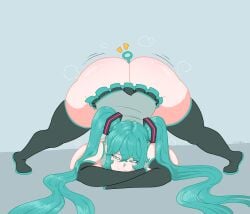 anal anal_beads ass_visible_from_the_front hatsune_miku hot_melon huge_ass short_skirt skirt thick_thighs thighhighs vocaloid