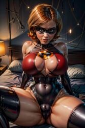 1girls 1milf ai_generated big_breasts breasts cameltoe cleavage elastigirl helen_parr looking_at_viewer loraart milf mommy short_hair solo the_incredibles thighhighs thighs