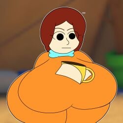 ass_bigger_than_head bodysuit breasts_bigger_than_head casual clothed fat female female_only hanging_breasts huge_ass huge_breasts mario_(series) mario_kart mii mii_gunner nintendo public teaset_haliley