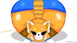 2023 aggressive_retsuko aggretsuko ass big_ass big_butt blush bottom_heavy clothed crying dropedartist enormous_ass enormous_butt face_down_ass_up female front_view furry furry_only looking_at_viewer retsuko sanrio self_upload