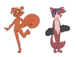 1boy 1girls 2023 4_toes 5_fingers anthro areola ball_tuft balls bent_leg big_eyes big_iris big_mouth_(anatomy) biped blue_eyes breasts brown_body brown_ears brown_fur brown_nose brown_tail buckteeth cheek_tuft chest_tuft clothing countershade_face countershade_fur countershade_torso countershading cub curled_tail dark_nose digital_drawing_(artwork) digital_media_(artwork) domestic_cat duo erection extended_arms eyelashes eyewear eyewear_on_head eyewear_only facial_tuft feet felid feline felis female fingers front_view fur fur_tuft genitals glans glistening glistening_eyes goggles goggles_on_head goggles_only green_eyes happy head_tuft headgear headgear_only headkerchief headkerchief_only headwear headwear_only hi_res holding_object holding_skateboard humanoid_genitalia humanoid_hands humanoid_penis innie_pussy iris kerchief kerchief_only light_areola light_balls light_body light_ears light_fur light_glans light_inner_ear light_nipples light_nose light_penis light_tail light_tongue male mammal mitzi_(ajmarekart) monotone_balls monotone_body monotone_fur monotone_genitals monotone_tail mostly_nude mostly_nude_anthro mostly_nude_female mostly_nude_male mouth_closed multicolored_body multicolored_fur multicolored_kerchief murphy_(ajmarekart) murphy_and_mitzi navel nipples nude on_one_leg open_mouth open_smile penis pink_areola pink_glans pink_inner_ear pink_nipples pink_tongue plantigrade pose prick_ears pupils pussy raised_heel red_nose rodent round_ears sciurid simple_background skateboard small_breasts smile standing straight_leg tail teeth thick_tail toes tongue tow_tone_headkerchief tree_squirrel tuft two_tone_body two_tone_fur two_tone_headkerchief two_tone_kerchief vehicle white_background white_balls white_body white_countershading white_fur white_penis whitebats young young_anthro young_female young_male