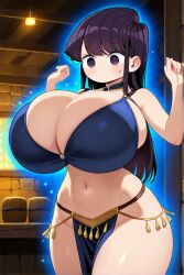 ai_generated belly_dancer belly_dancer_outfit dancing dark_hair exotic_dancer female huge_breasts komi-san_wa_komyushou_desu komi_shouko long_hair no_mouth tagme teenage_girl