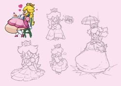 big_belly burp burping mario_(series) paper_mario paper_peach princess_peach vore vore_belly xtrabele